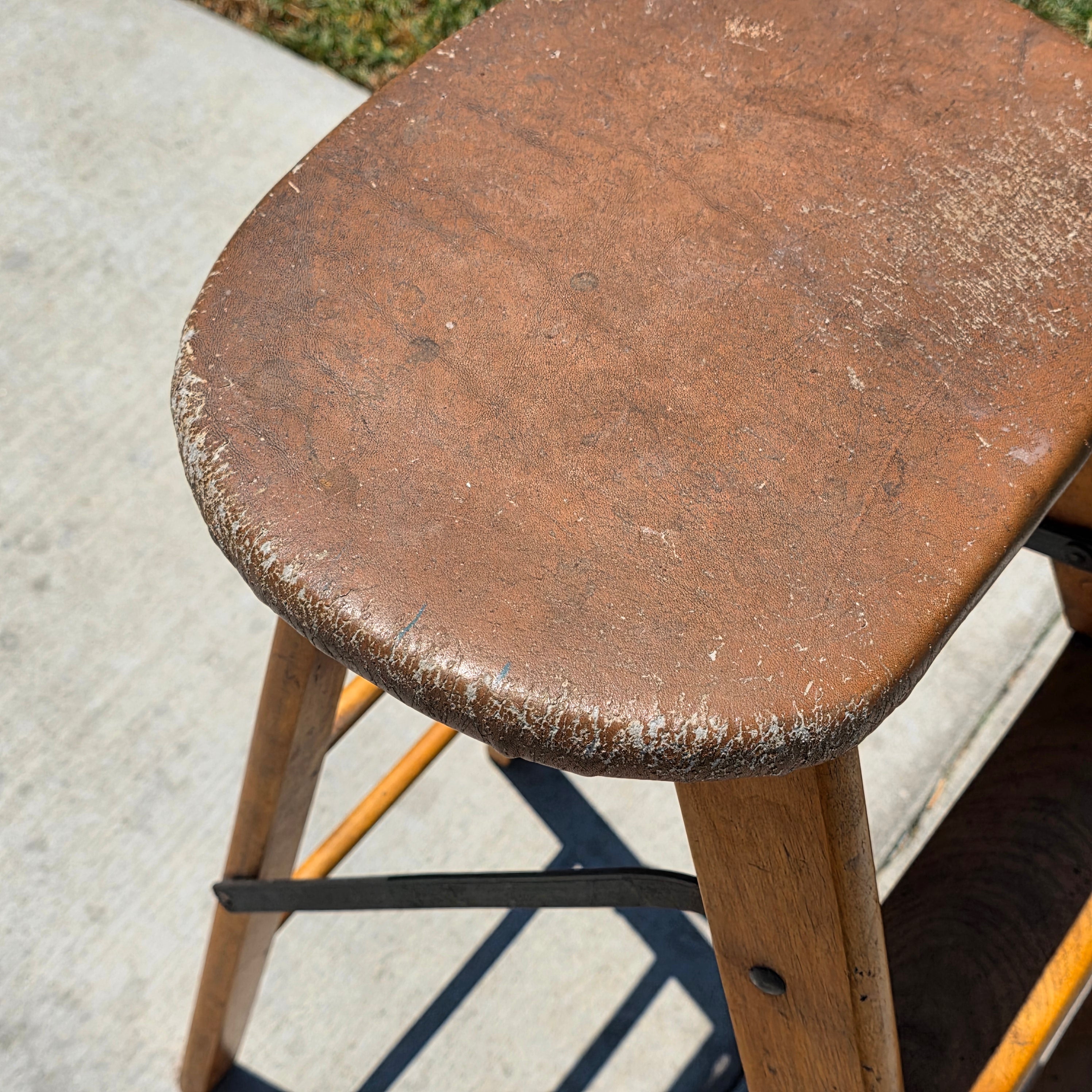 Antique CRAKERJAC Wood Step Ladder Stool Sterling Woodenware Folding