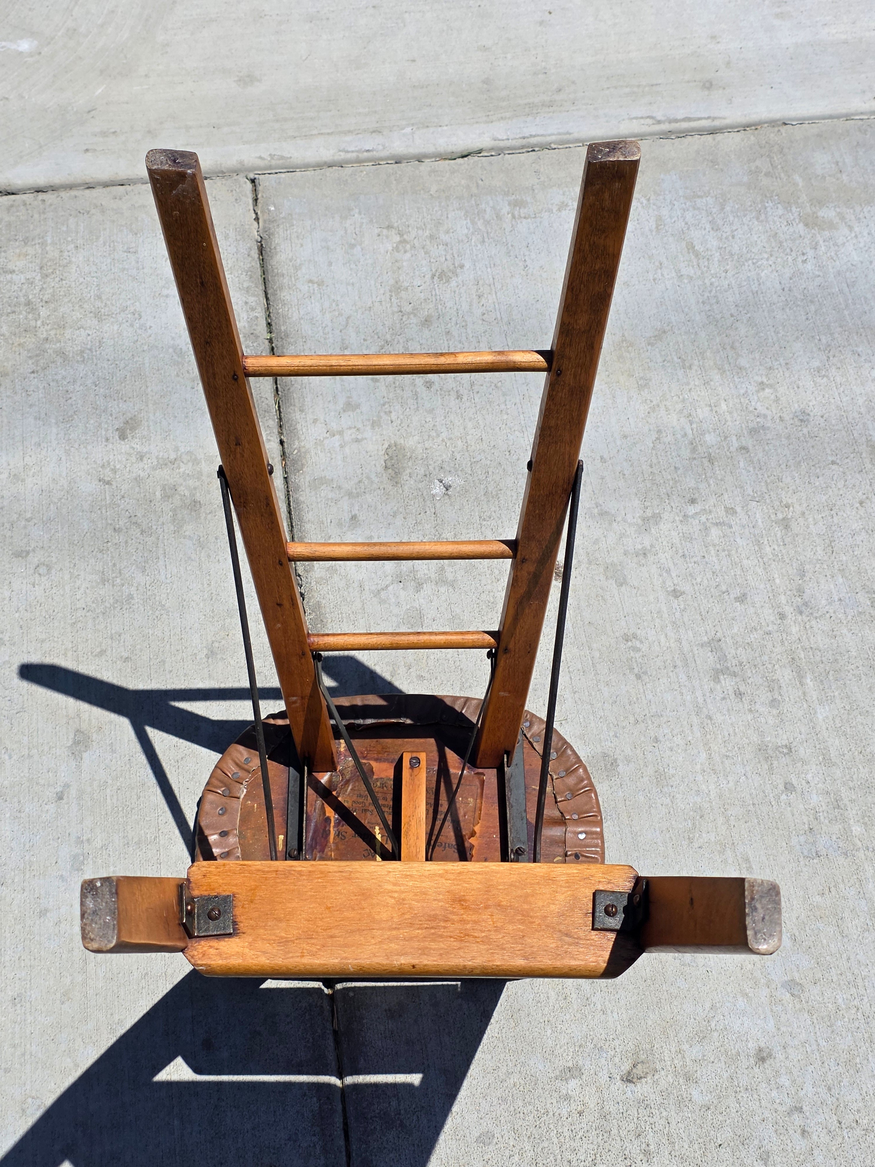 Antique CRAKERJAC Wood Step Ladder Stool Sterling Woodenware Folding