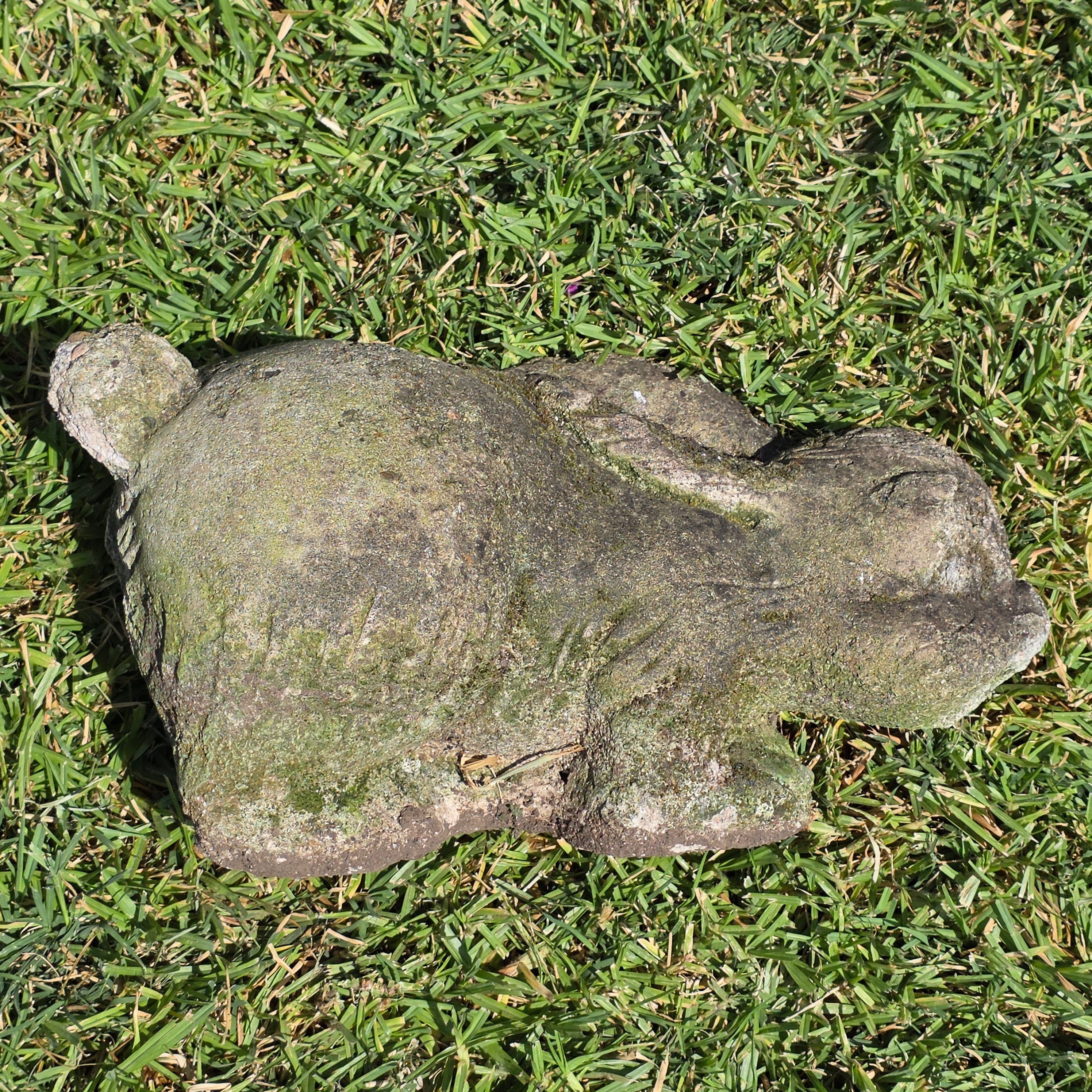 Vintage Concrete Bunny Rabbit Garden Statue Large Aged Cement Lawn Ornament