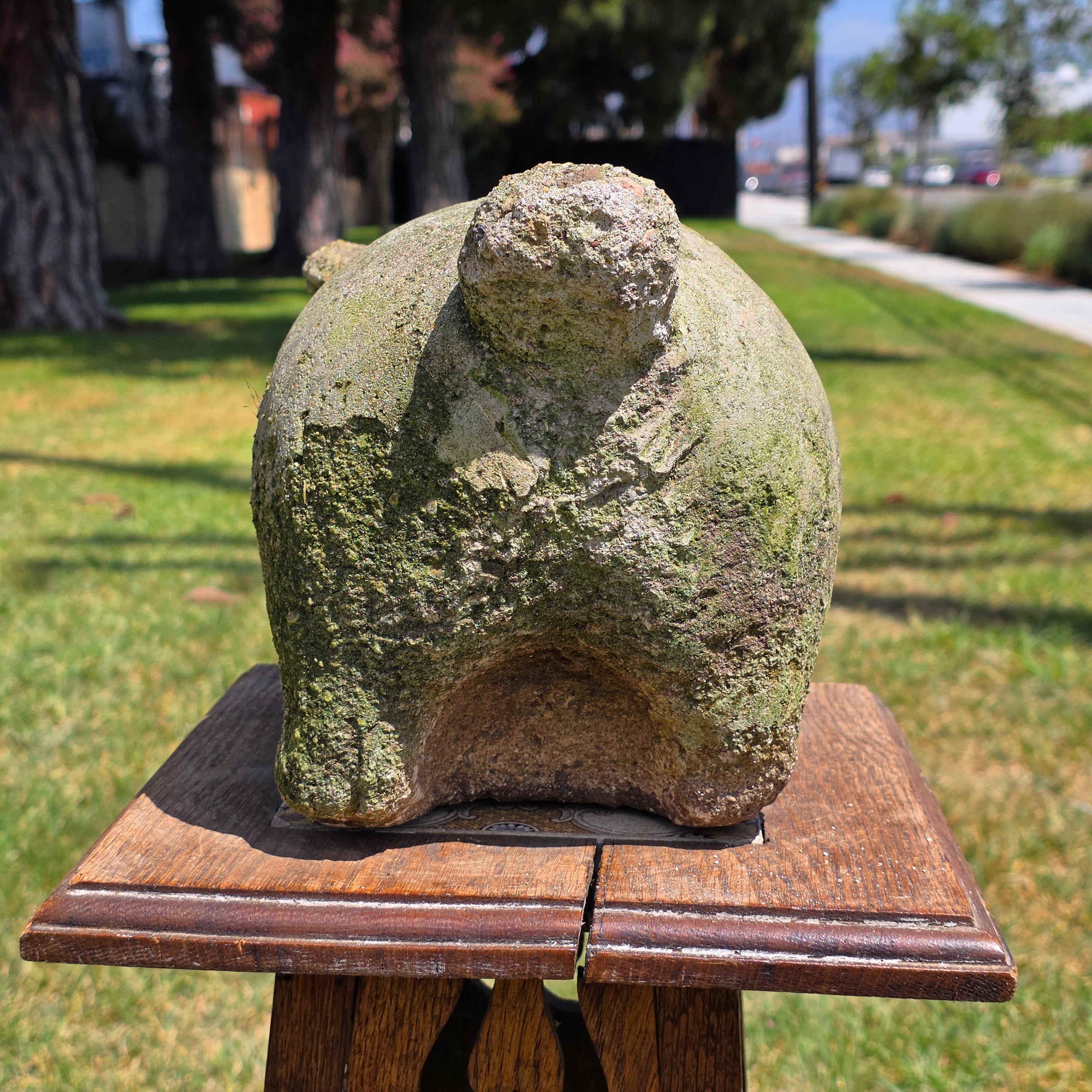Vintage Concrete Bunny Rabbit Garden Statue Large Aged Cement Lawn Ornament