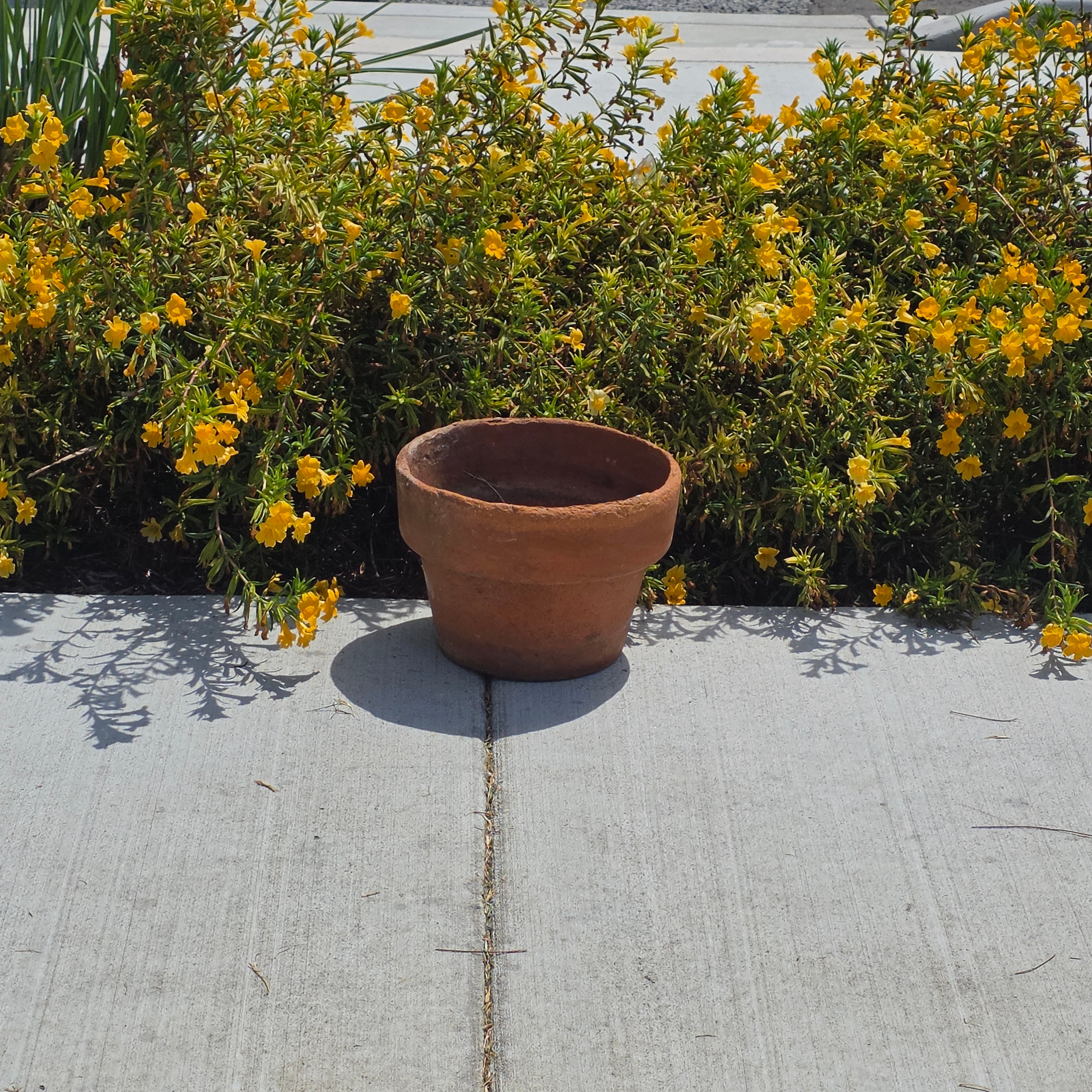 Share Vintage Terracotta Planter Pot Aged Patina Rustic Clay Flower Garden 11" Large