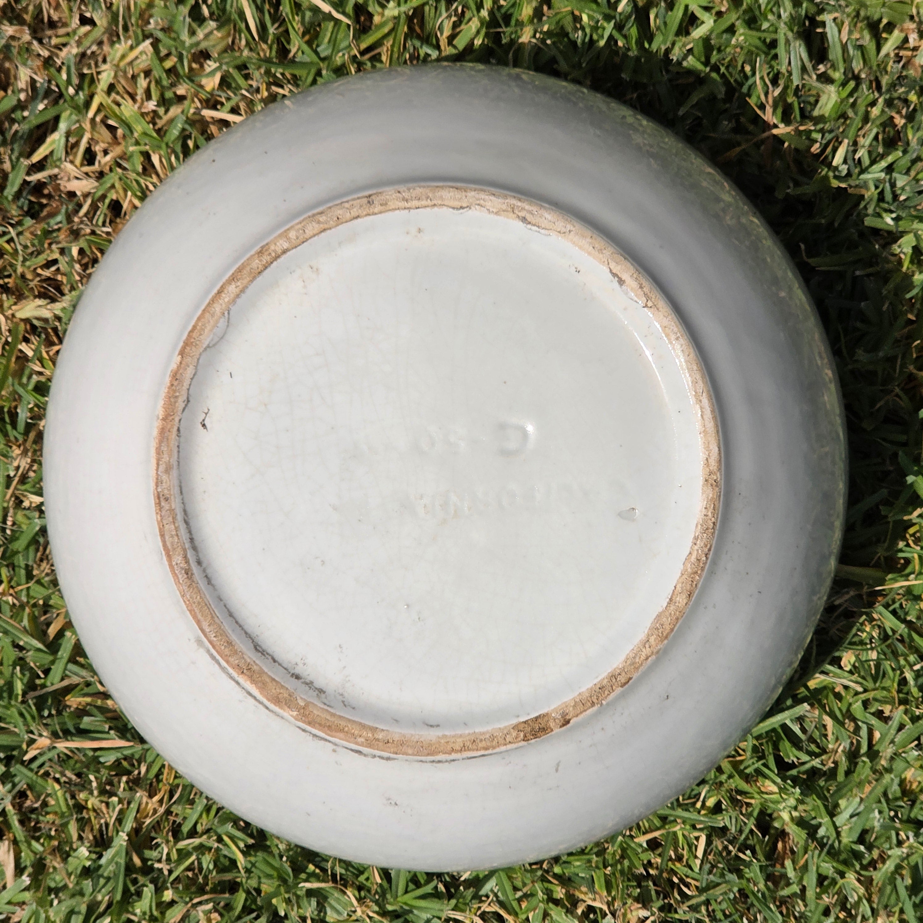 Vintage California USA Pottery White Round Ball Planter Bowl Pot C-50 MCM