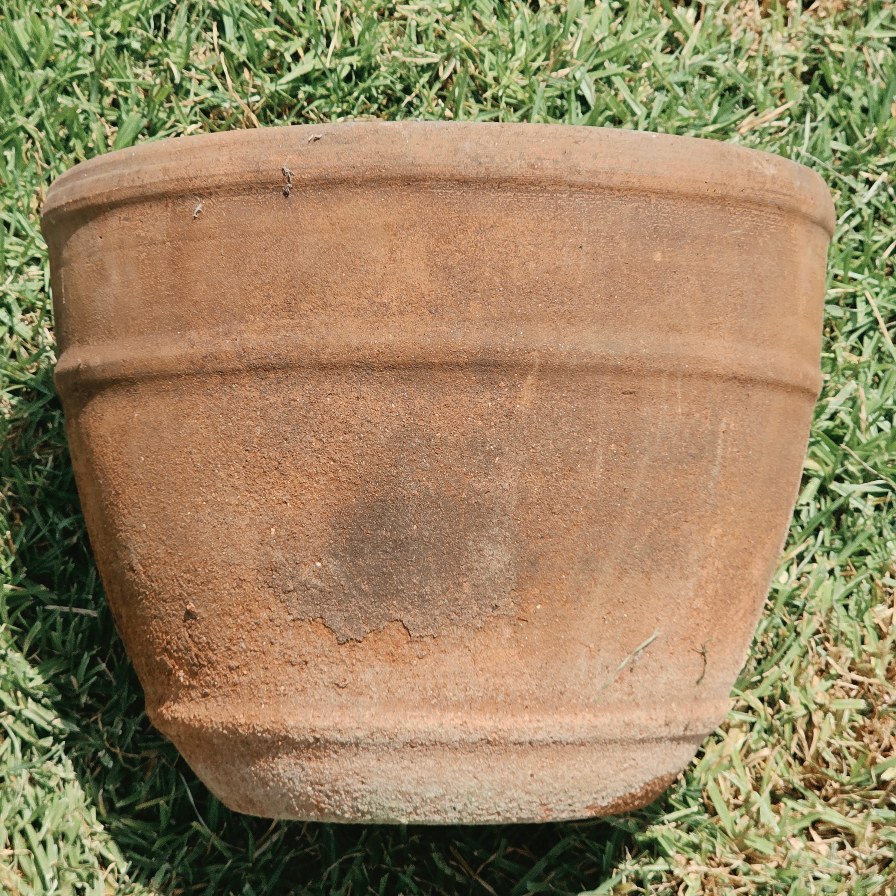 Vintage Rustic Terracotta Hanging Planter Pot Wrought Iron Basket Chain Heavy