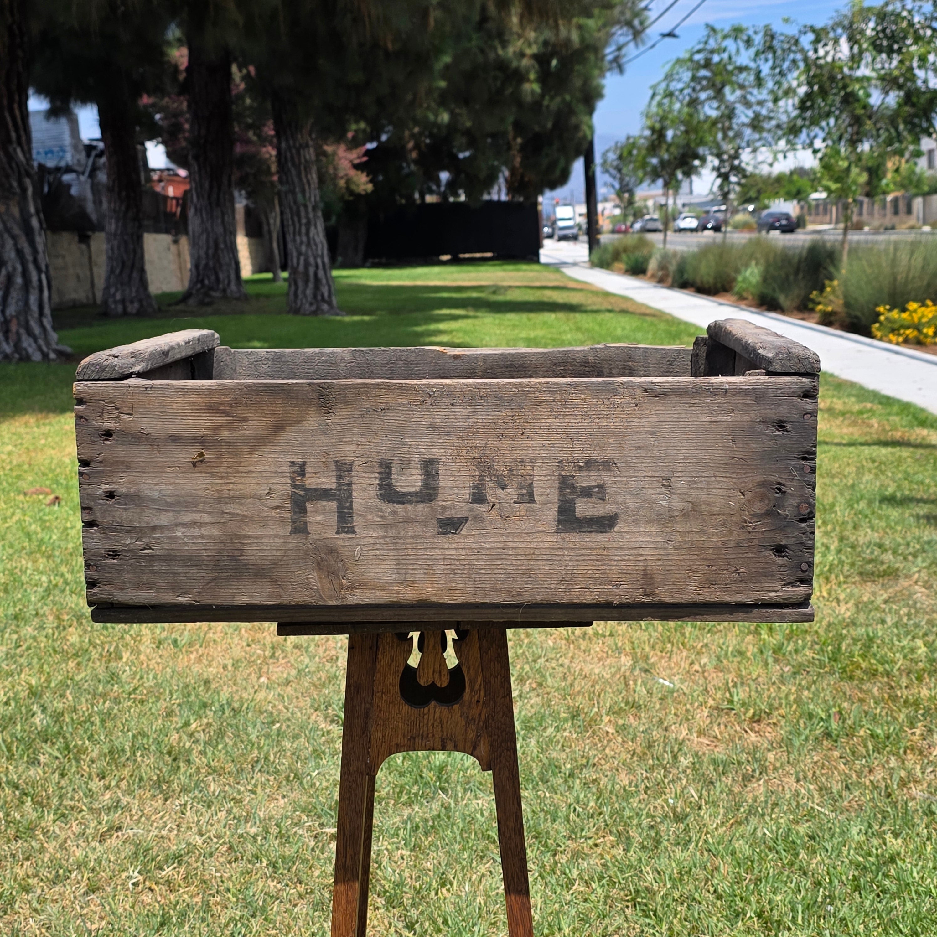 Vintage Wood Crate G W Hume Co California Fruit Tomato Lug Box Rustic Garden