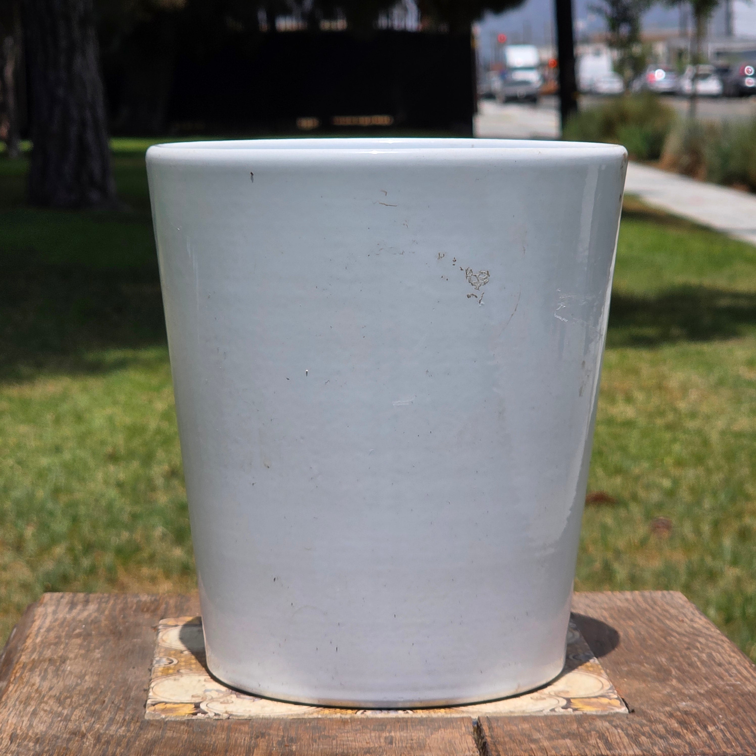 Vintage White Ceramic Planter Pot Mid Century Modern Germany Cachepot 6"