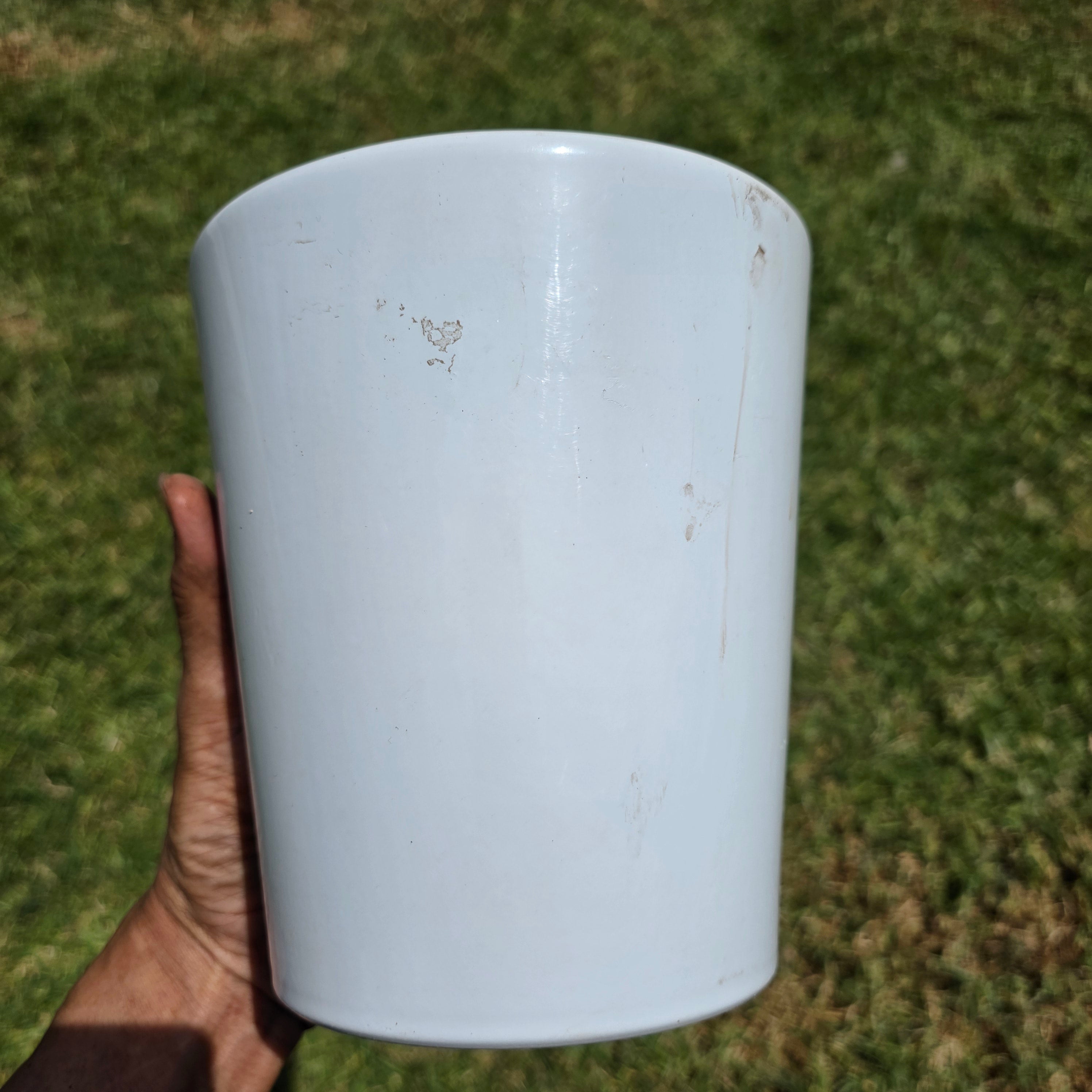 Vintage White Ceramic Planter Pot Mid Century Modern Germany Cachepot 6"