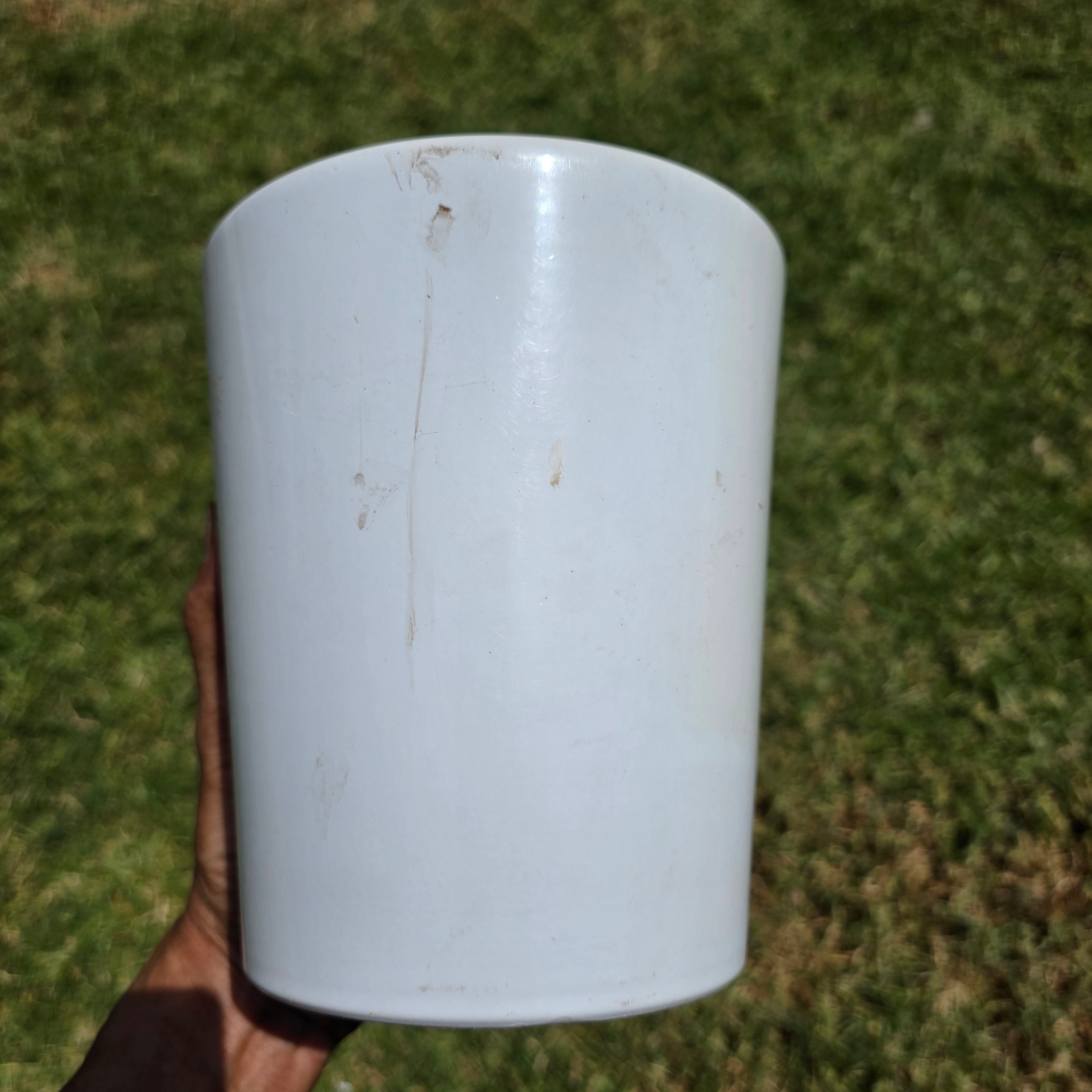 Vintage White Ceramic Planter Pot Mid Century Modern Germany Cachepot 6"