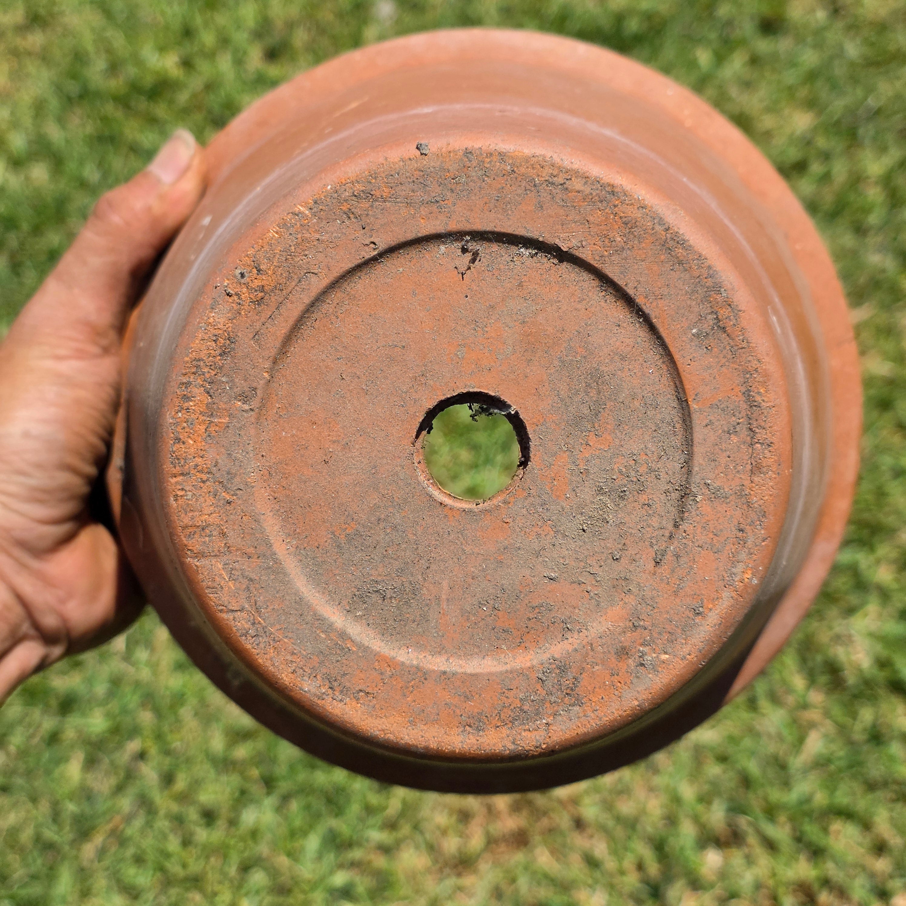 Vintage Italian Terracotta Planter Pot Clay Garden Rustic Patina 20cm 8.75"