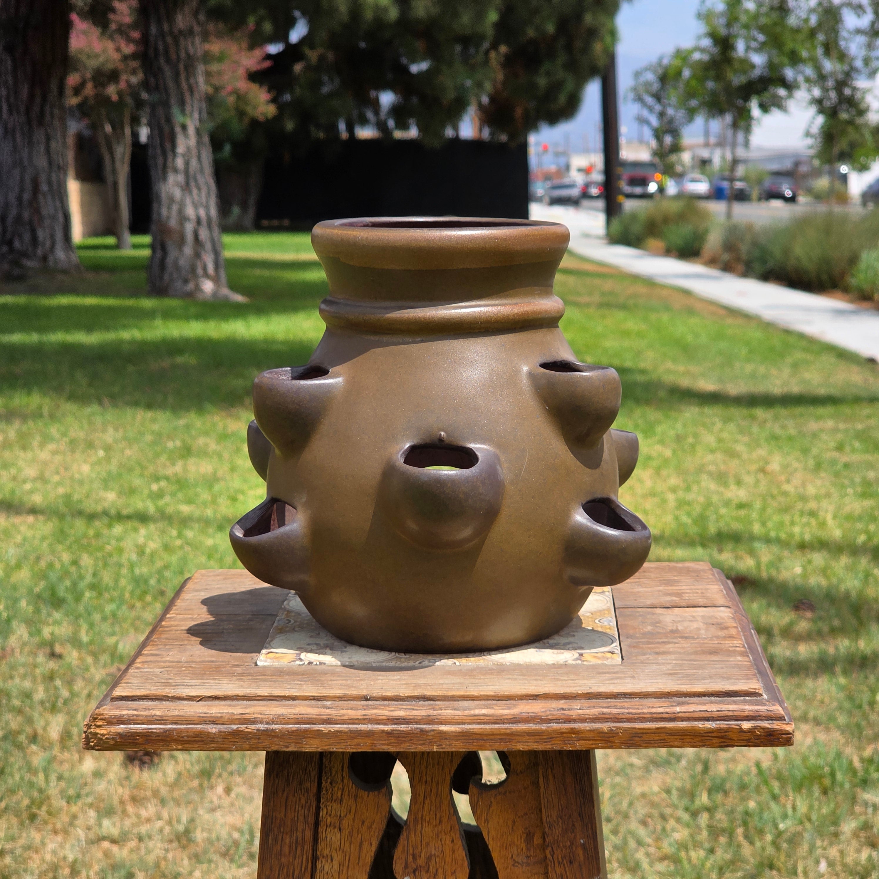 Vintage SDW Stoneware Designs West California Strawberry Pot Herb Planter 7.5"