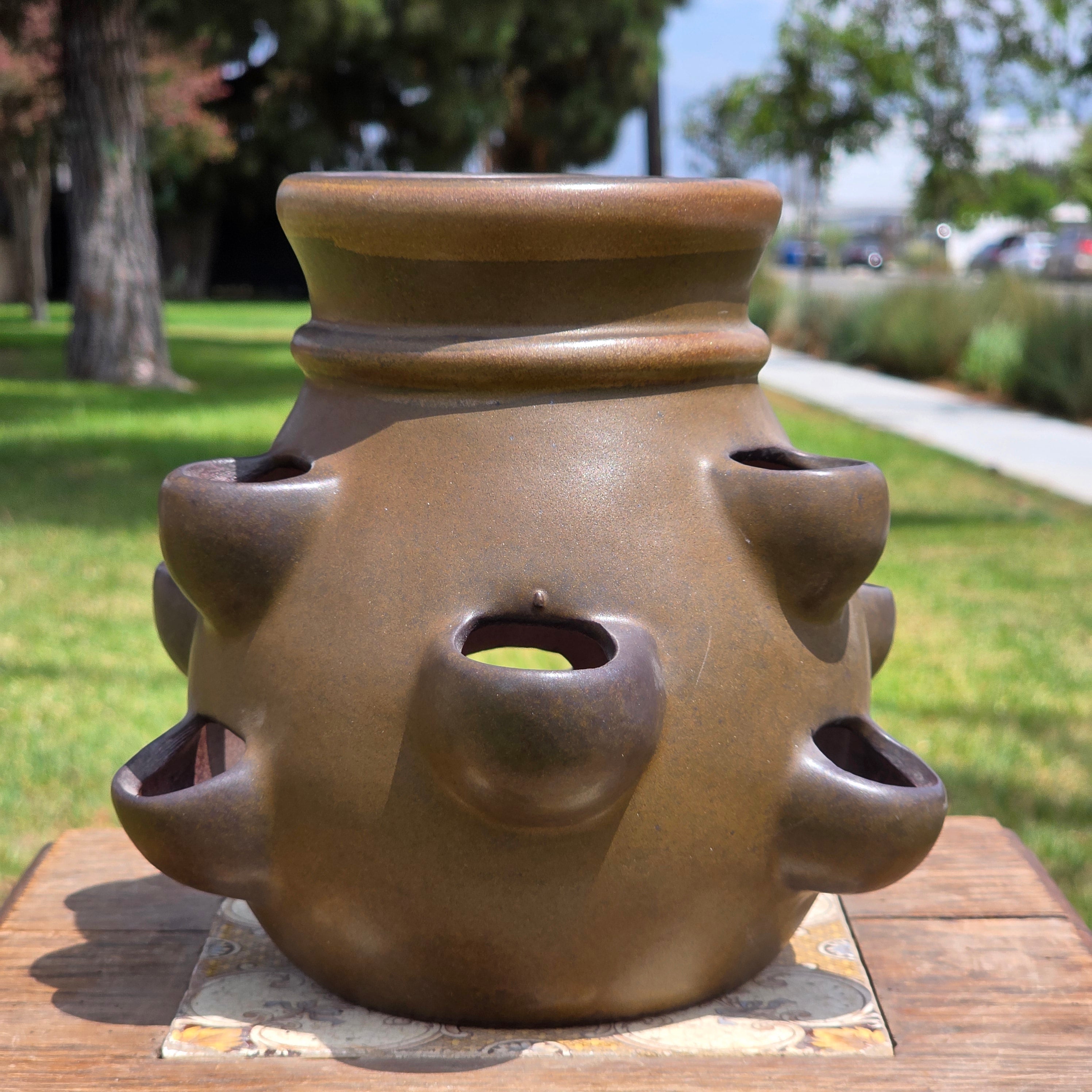 Vintage SDW Stoneware Designs West California Strawberry Pot Herb Planter 7.5"