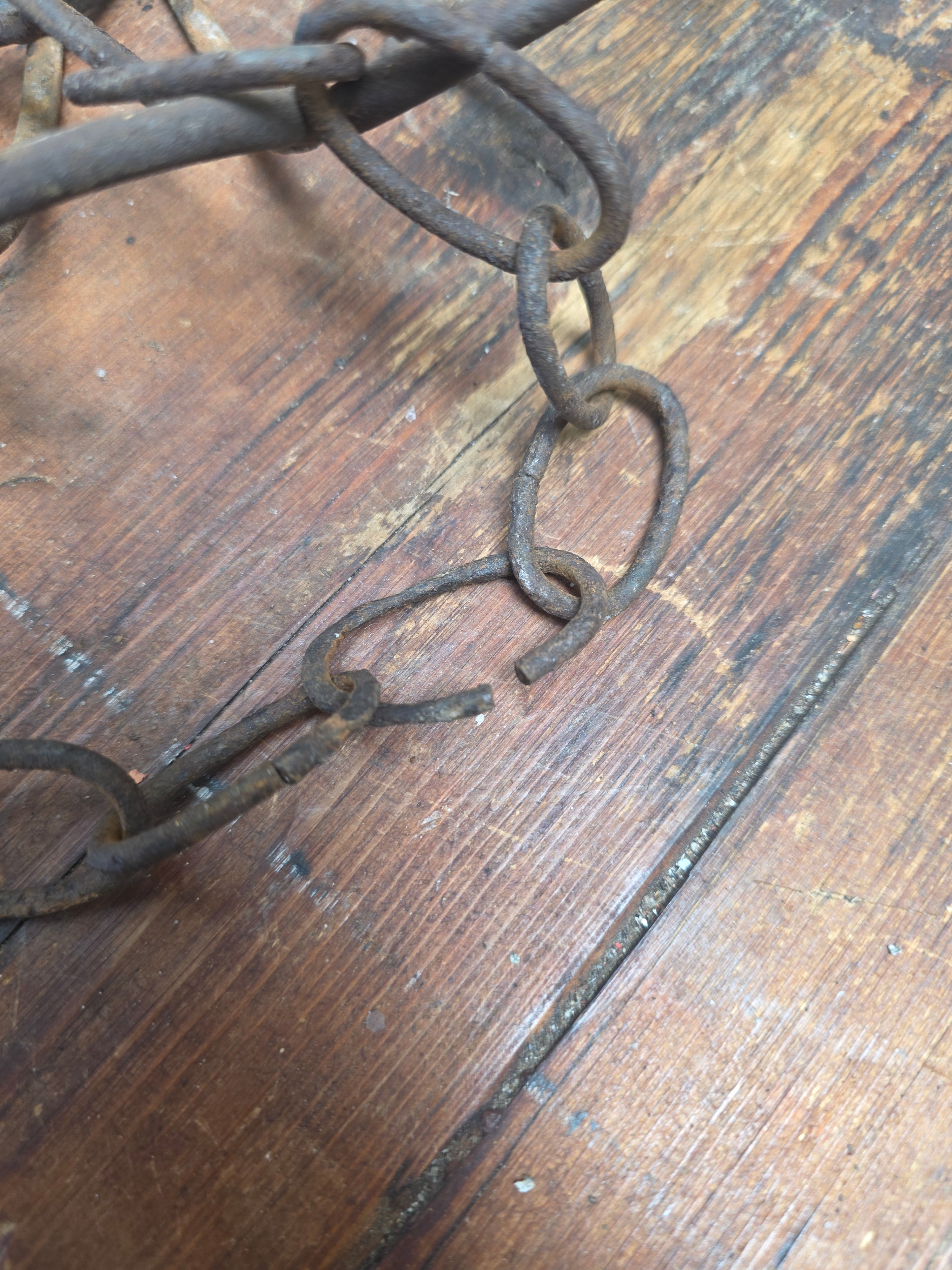 Vintage Rustic Terracotta Hanging Planter Pot Wrought Iron Basket Chain Heavy