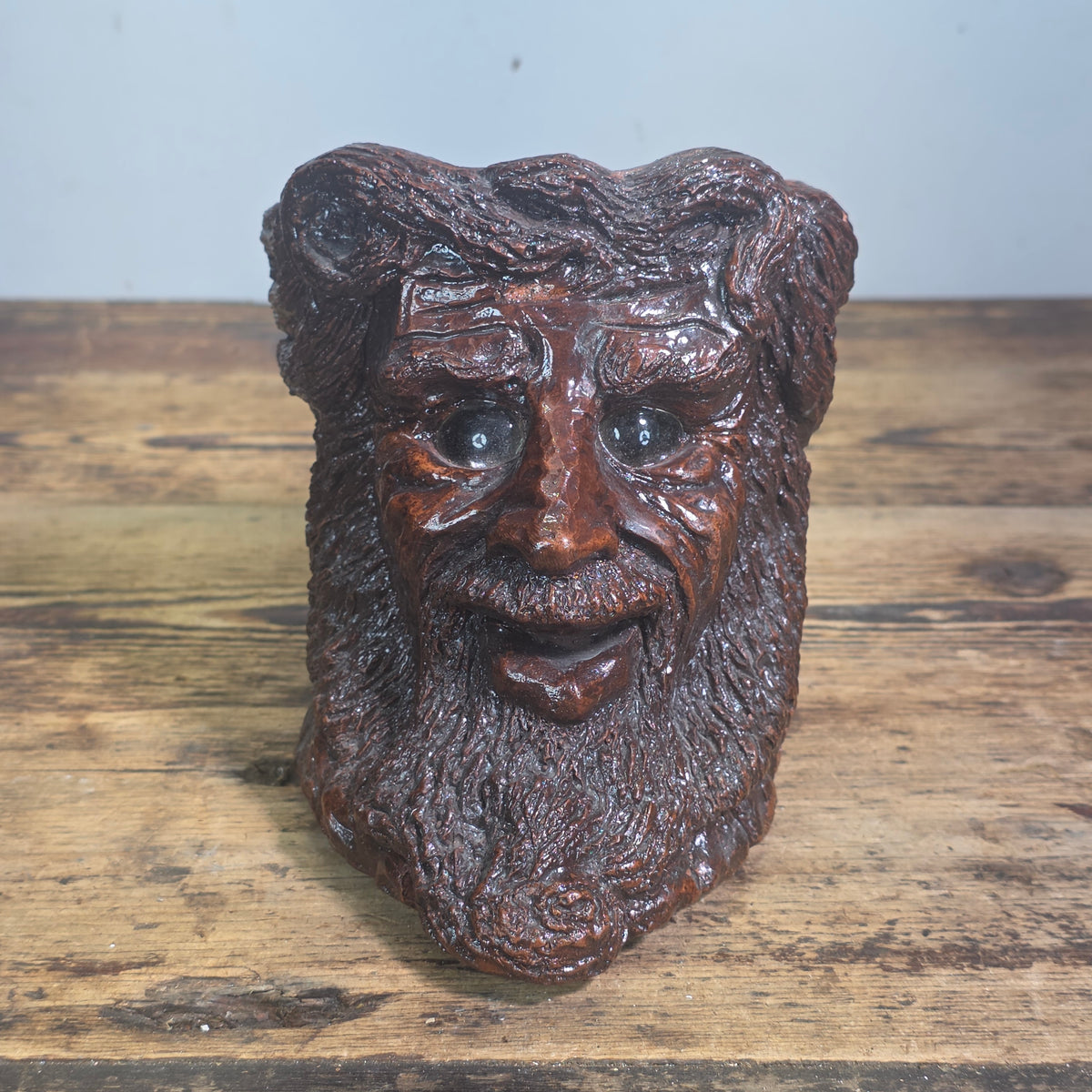 VTG Matchless Grove Jason Christoble Wizard Tree Face Candle Holder Glass Eyes