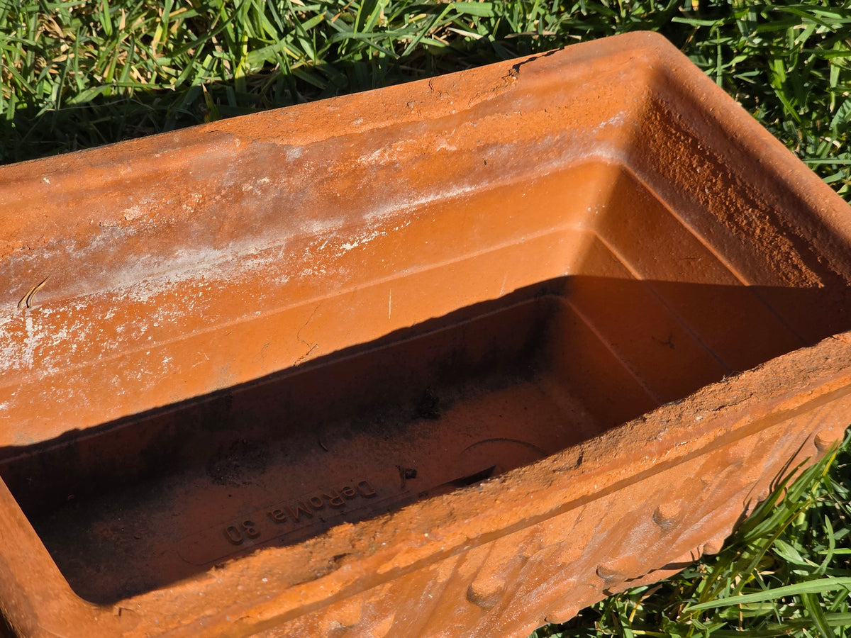 Vtg Deroma Terracotta Window Box Planter 13" Acanthus Leaf Italy Clay Pot Clay