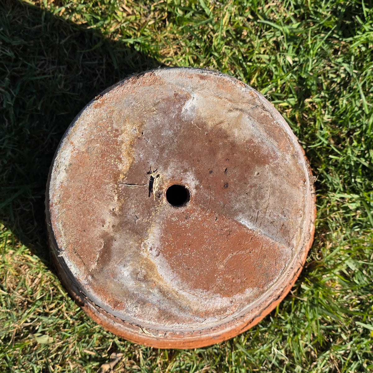 Vintage Mexican Terracotta Planter Rustic Clay Garden Pot 16" Weathered