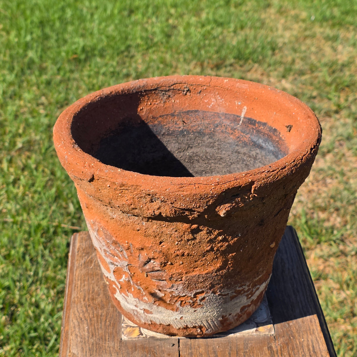 Vintage Mexican Terracotta Planter Pot Rustic Clay Flower Sun 10" Garden Mexico (Copy)