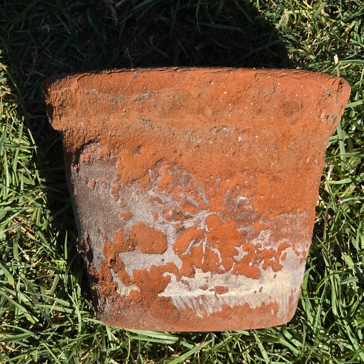 Vintage Mexican Terracotta Planter Pot Rustic Clay Flower Sun 10" Garden Mexico (Copy)