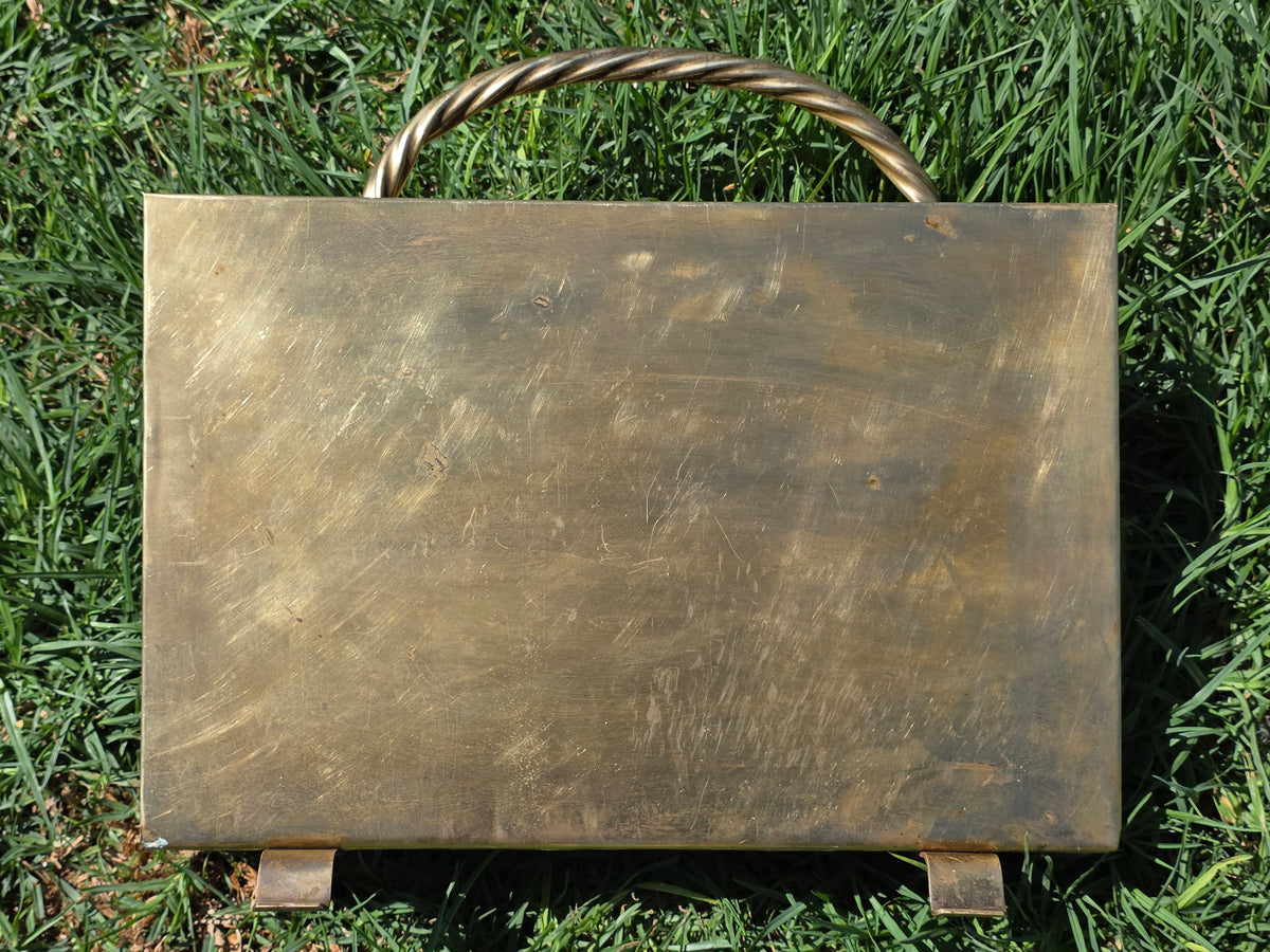 Vintage Peerage Brass Magazine Rack Holder Neoclassical Rope Tassel English 1940