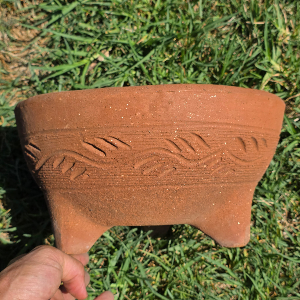 Vintage Terracotta Tripod Planter 12" 3 Legged Clay Pot Succulent Bonsai Bowl
