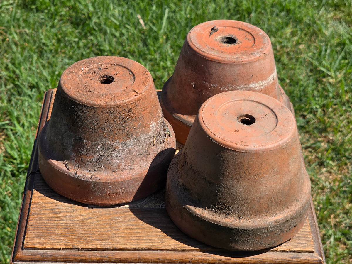 Vintage Deroma Italy Terracotta Planter Pots Lot 3 Clay Flower Garden 5.5"