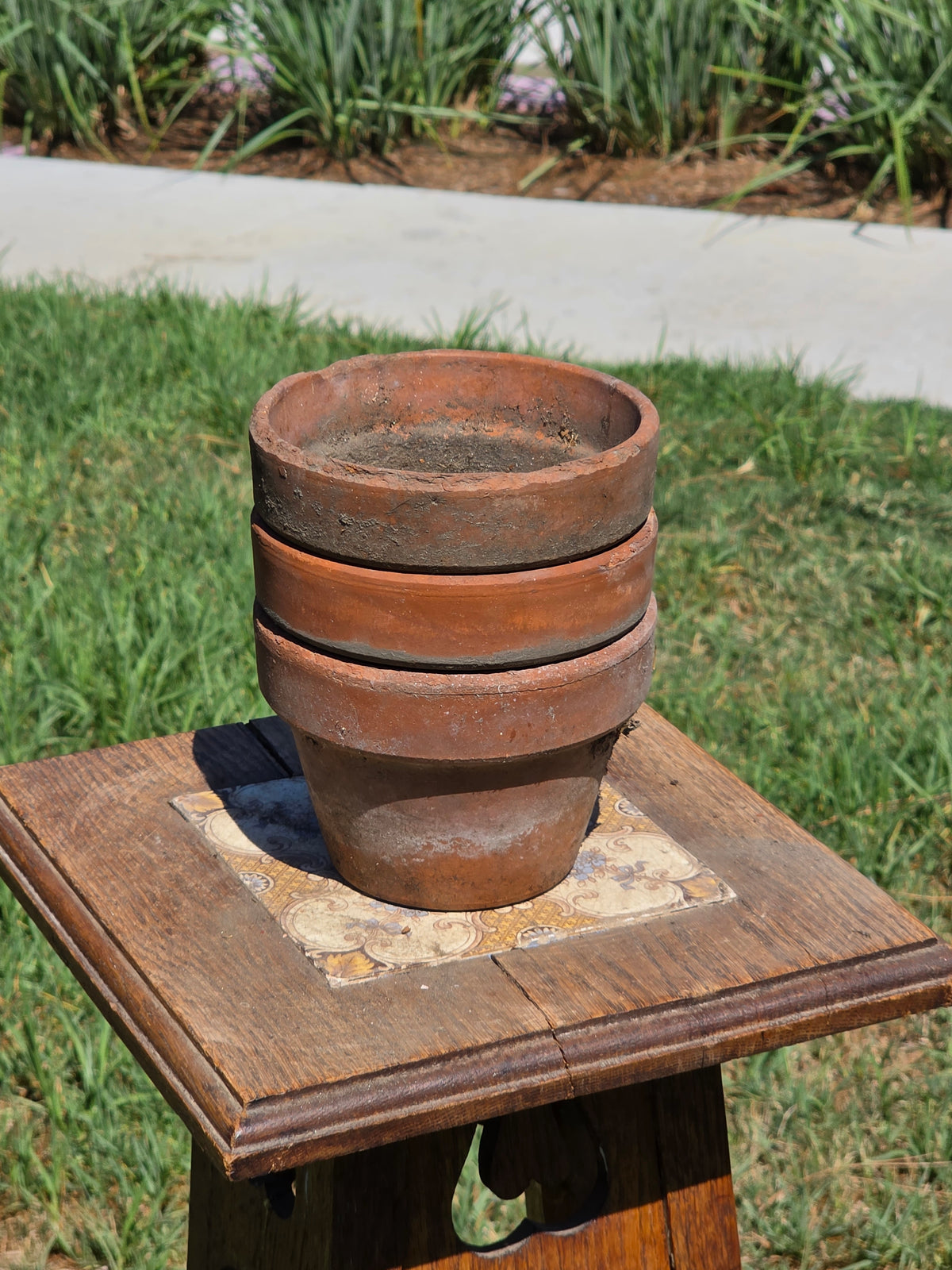Vintage Deroma Italy Terracotta Planter Pots Lot 3 Clay Flower Garden 5.5"