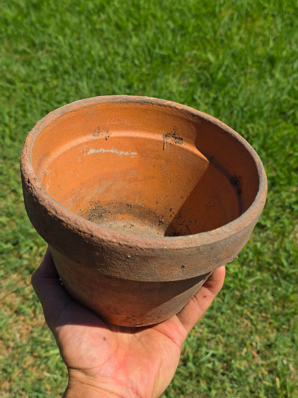 Vintage Deroma Italy Terracotta Planter Pots Lot 2 Clay Flower Garden 7" Patina