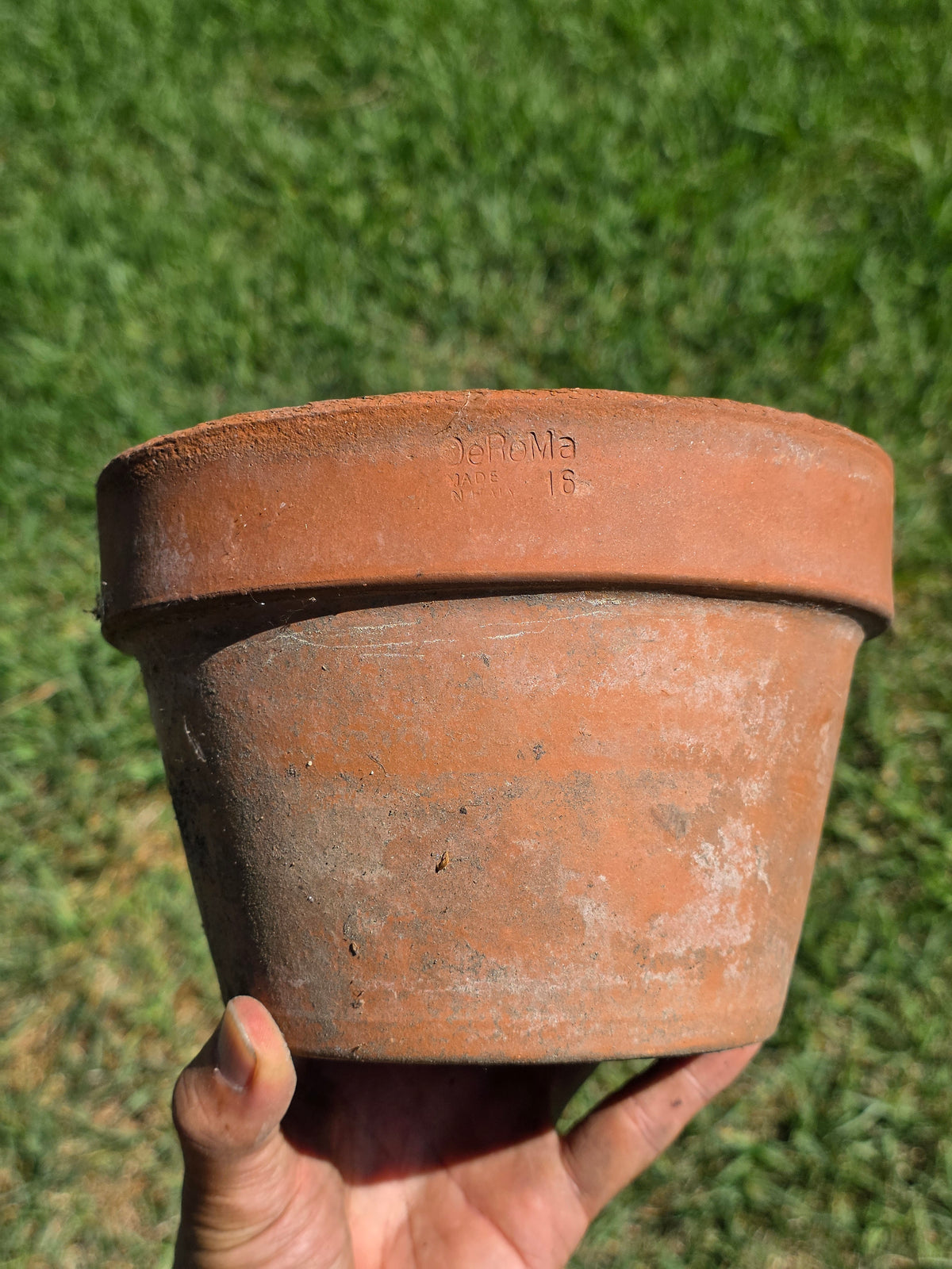Vintage Deroma Italy Terracotta Planter Pots Lot 2 Clay Flower Garden 7" Patina