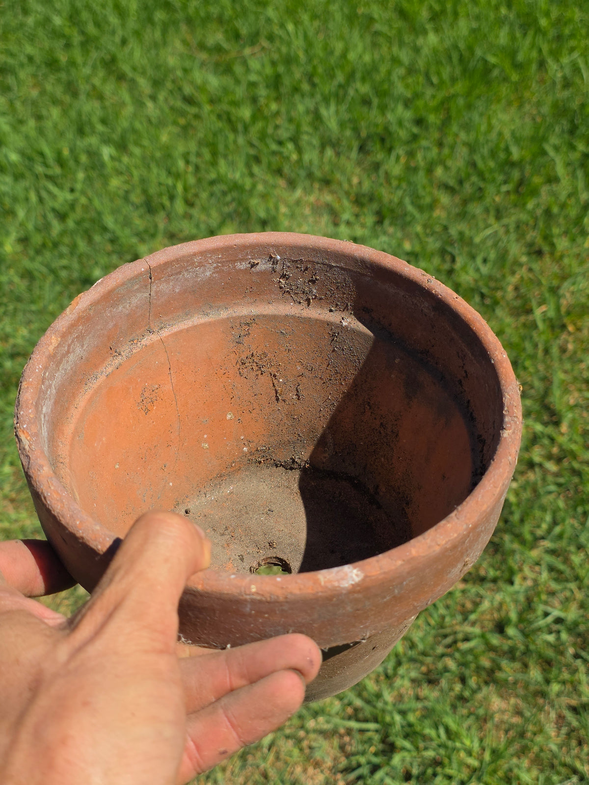 Vintage Deroma Italy Terracotta Planter Pots Lot 3 Clay Garden 7" Cracked