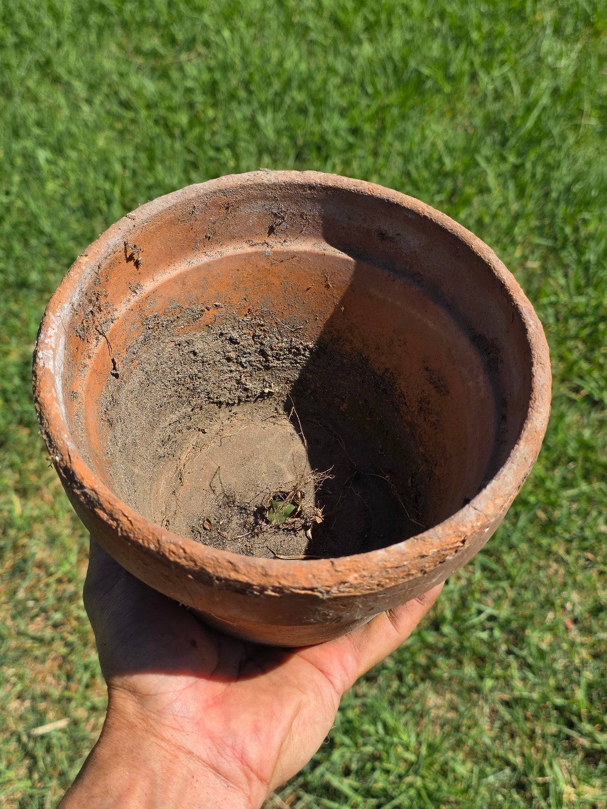 Vintage Deroma Italy Terracotta Planter Pots Lot 3 Clay Garden 7" Cracked
