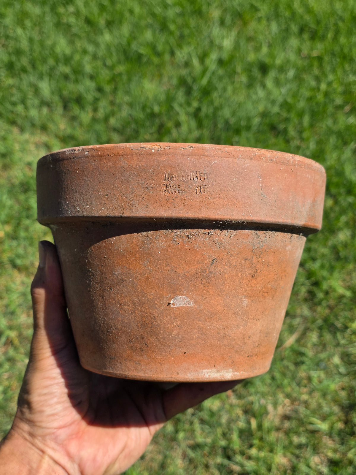 Vintage Deroma Italy Terracotta Planter Pots Lot 3 Clay Garden 7" Cracked