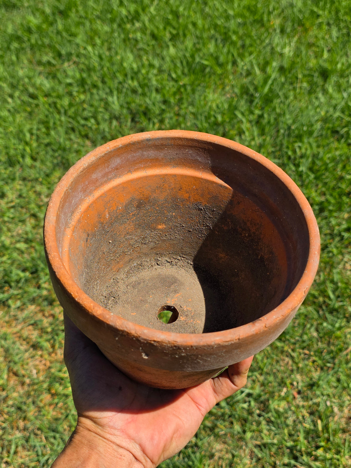 Vintage Deroma Italy Terracotta Planter Pots Lot 3 Clay Garden 7" Cracked