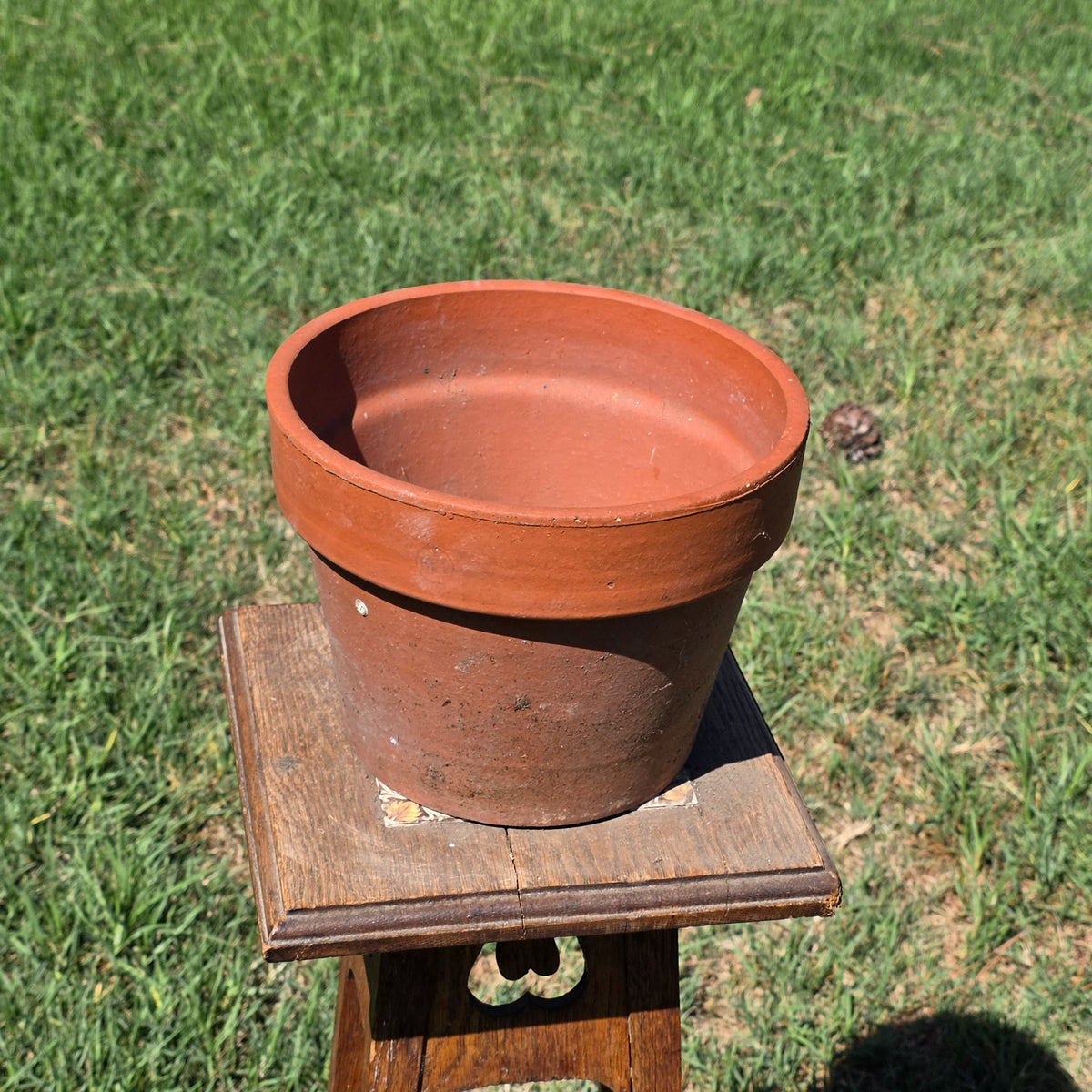 Vintage Italy Terracotta Plant Pot 10" Clay Planter Stamped Flower Pot Garden