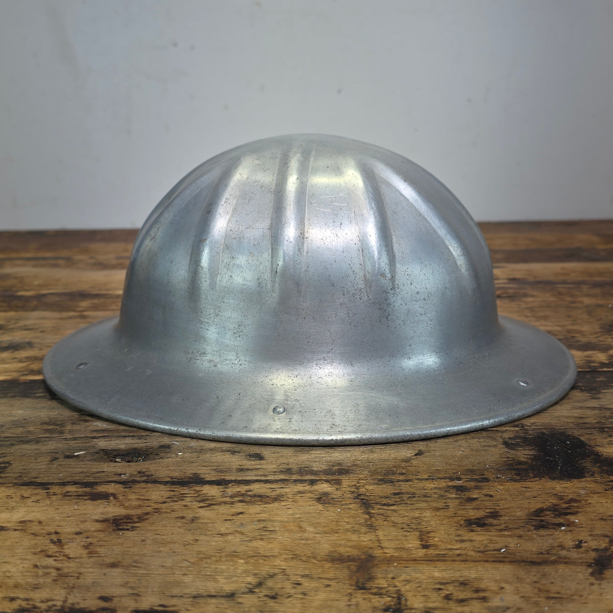 Vintage B.F. McDonald Aluminum Hard Hat Full Brim Safety Helmet Los Angeles 1950