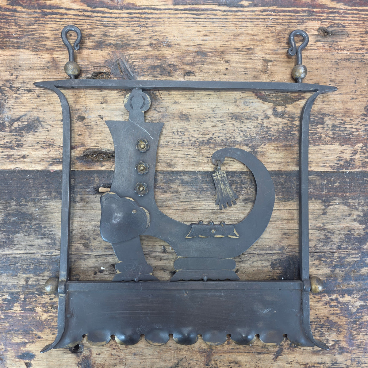 Mottahedeh Italy Vintage Tole Iron Trade Sign Antique Pub Folk Art Plaque 1047