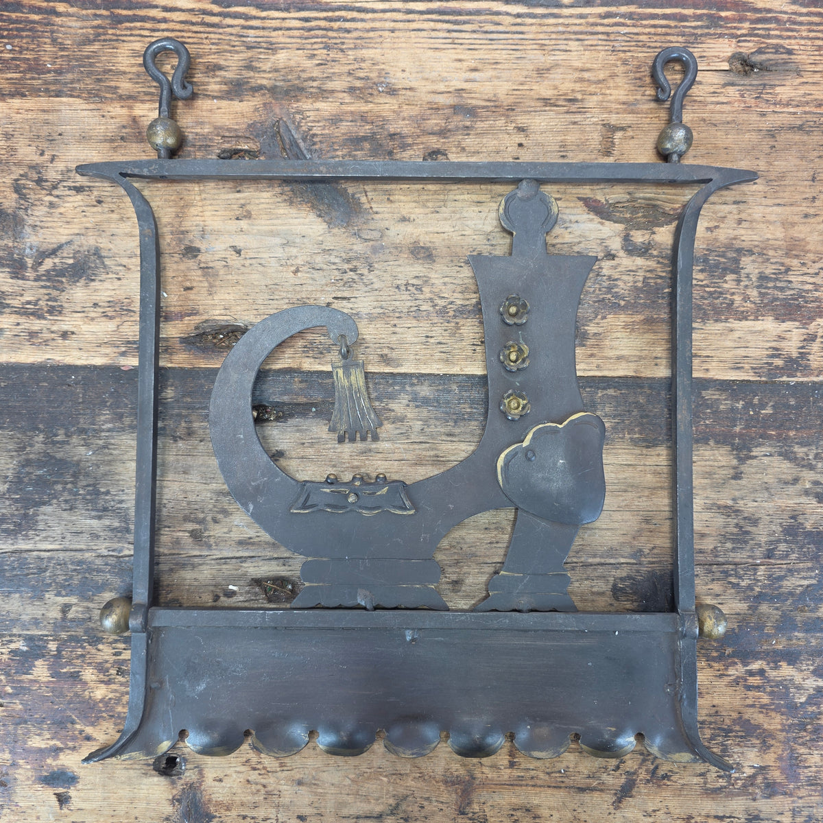 Mottahedeh Italy Vintage Tole Iron Trade Sign Antique Pub Folk Art Plaque 1047