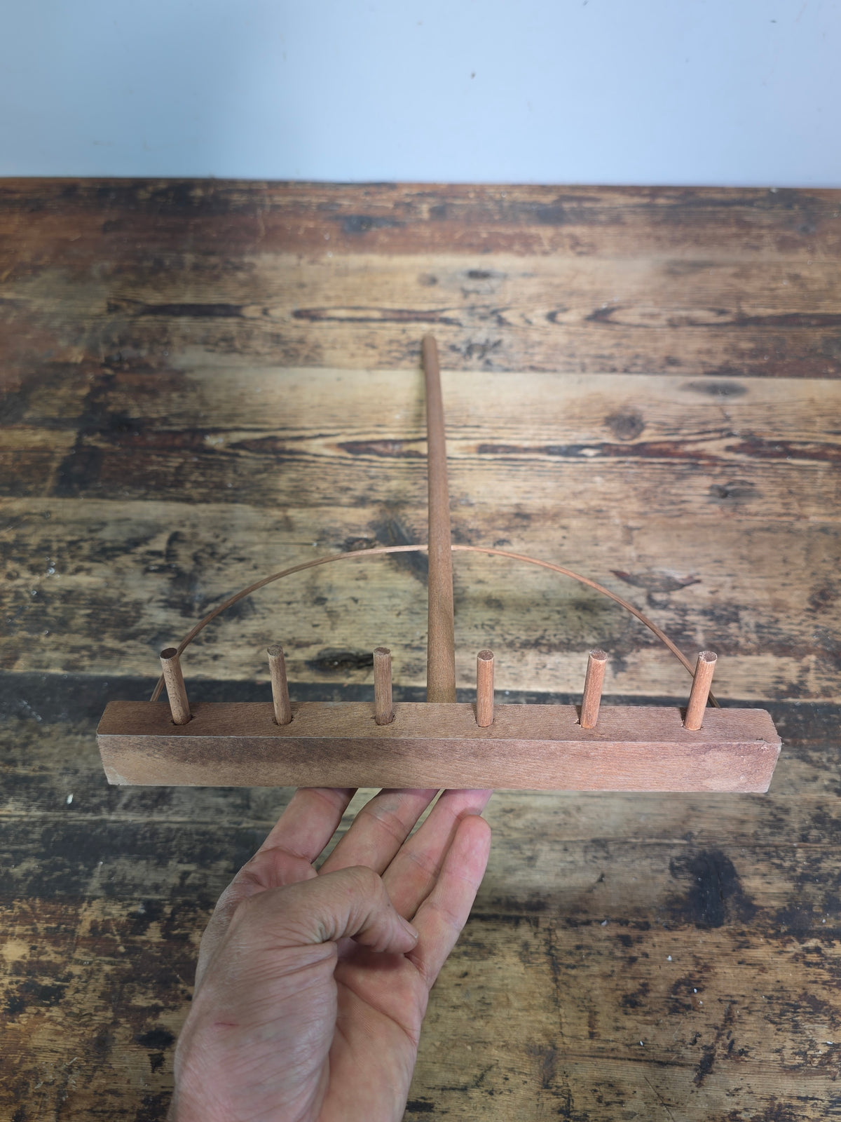 Vtg Mini Wooden Bow Hay Rake Antique Style Primitive Farmhouse Wall Decor 18"