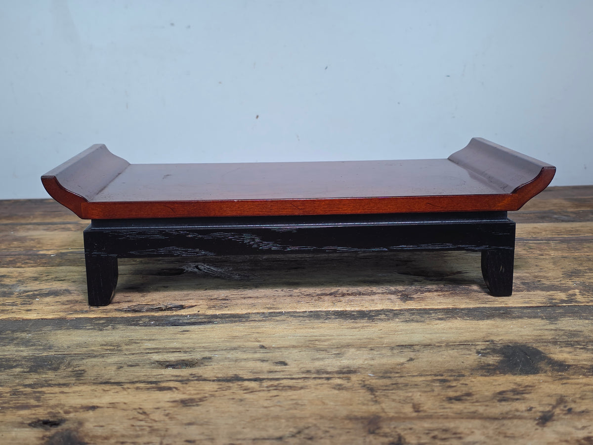 Bombay Company Wooden Display Stand Bonsai Plant Vase Riser Scroll Top 1998