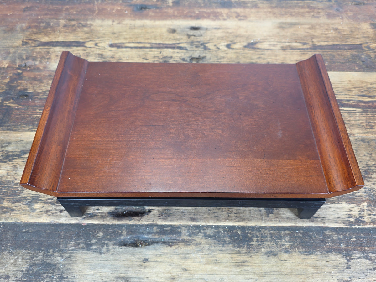 Bombay Company Wooden Display Stand Bonsai Plant Vase Riser Scroll Top 1998