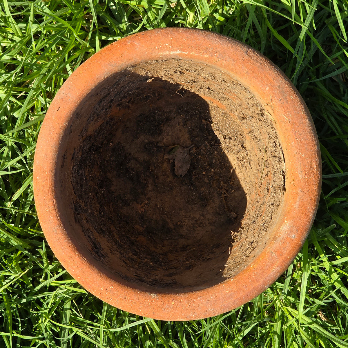 Vintage Terracotta Planter Thick Rim Italian Style Clay Flower Pot Heavy 8" Aged