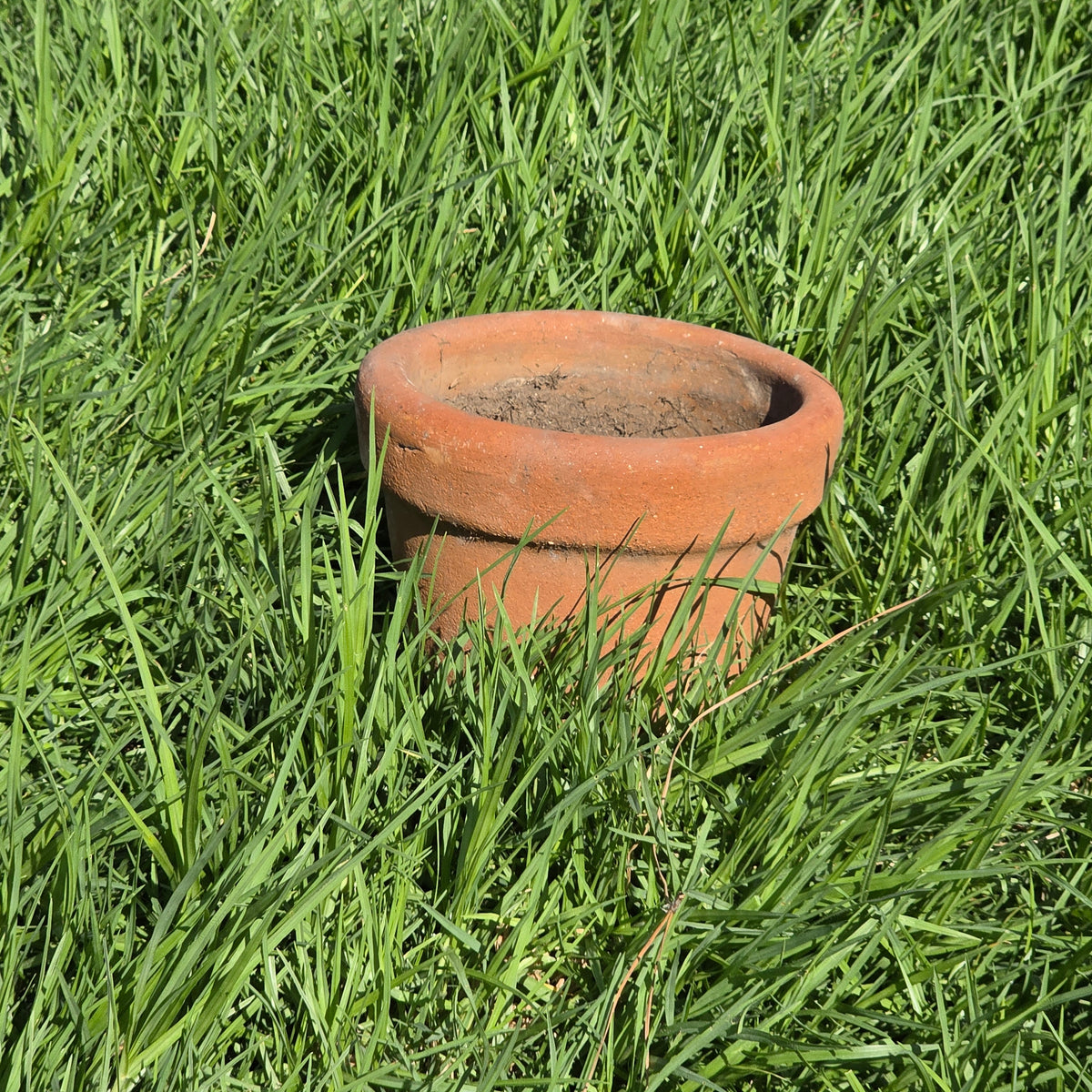Vintage Terracotta Planter Thick Rim Italian Style Clay Flower Pot Heavy 8" Aged