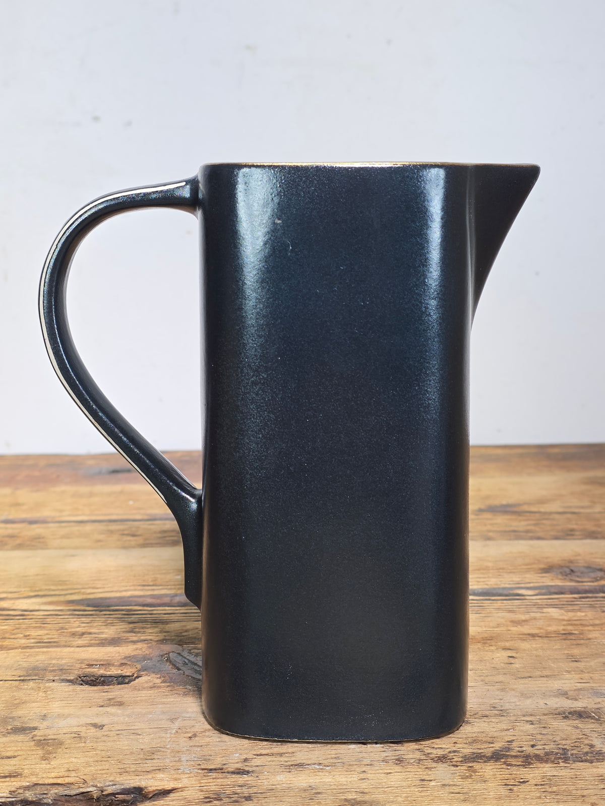 Vintage Jim Beam Black Label Pitcher Regal China 1983 Black Gold Barware Jug 7"
