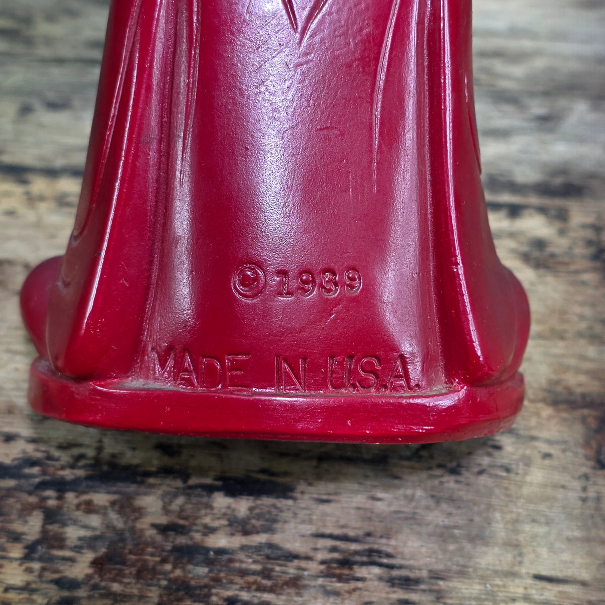 Vintage 1939 Chalkware Buddha Incense Burner Seated Red Gold Figurine Bowl USA