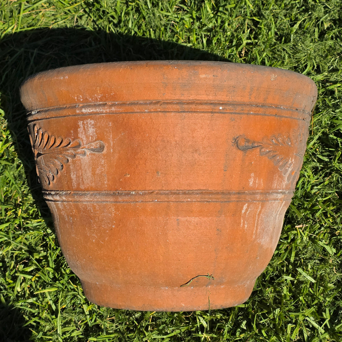 Vtg Terracotta Planter Relief Flower Garland Clay Pot Tuscan Garden 16" Large