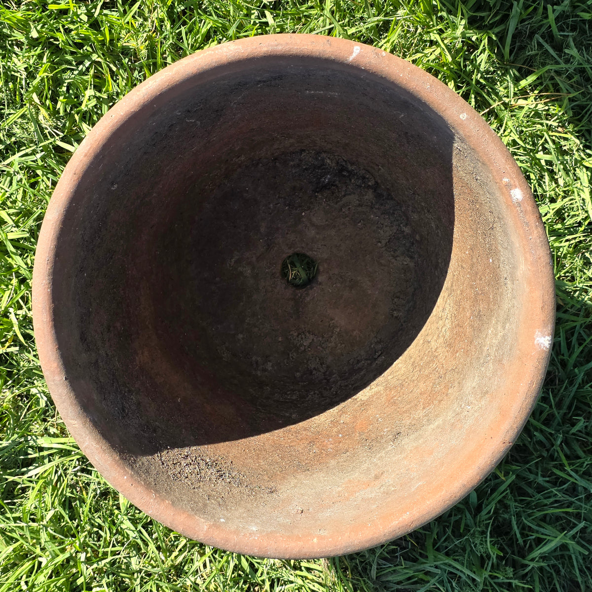 Vintage Mexican Terracotta Planter Large 15" Clay Flower Pot Traditional Relief