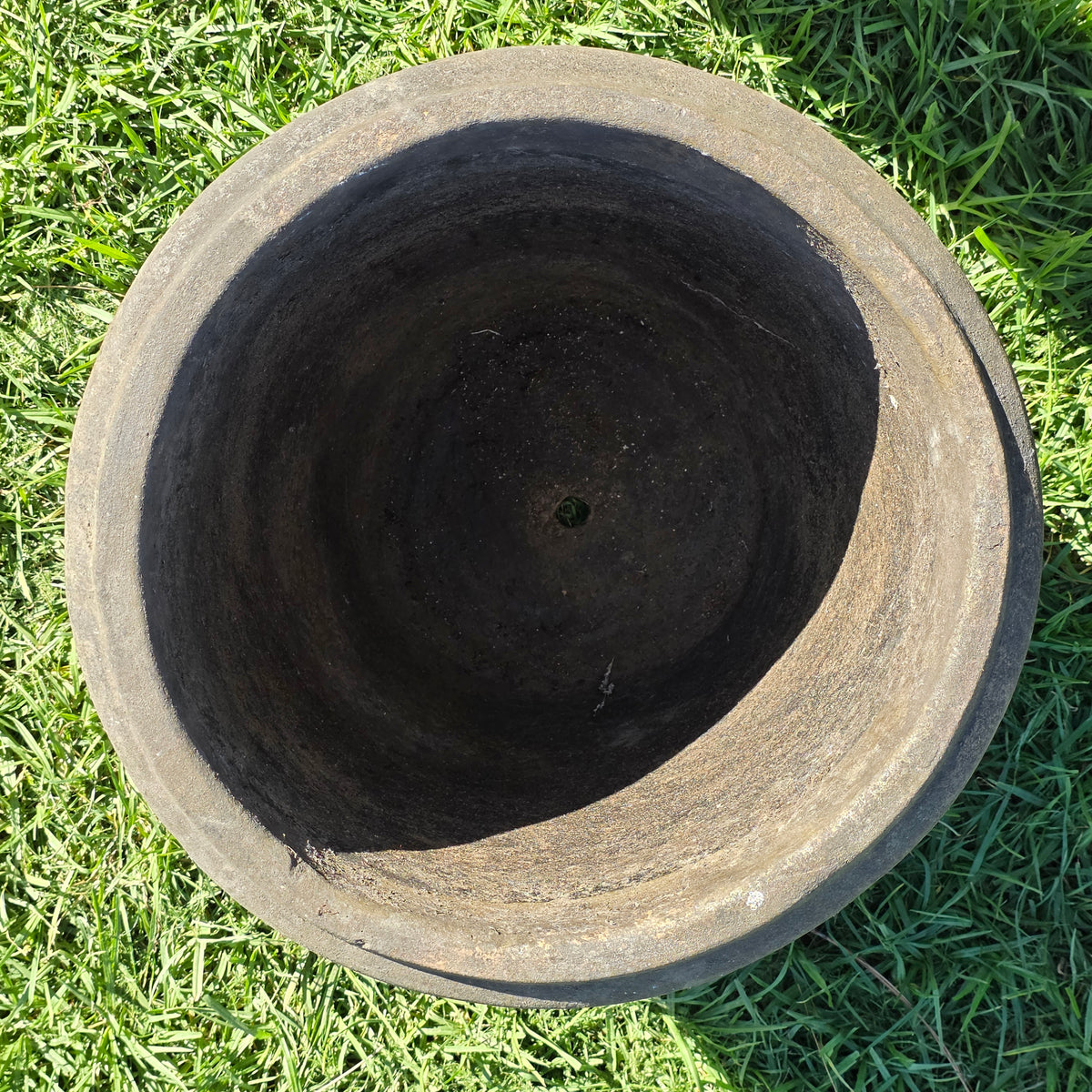 Vtg Mexican Terracotta Planter Large 15" Clay Flower Pot Sunflower Relief Heavy
