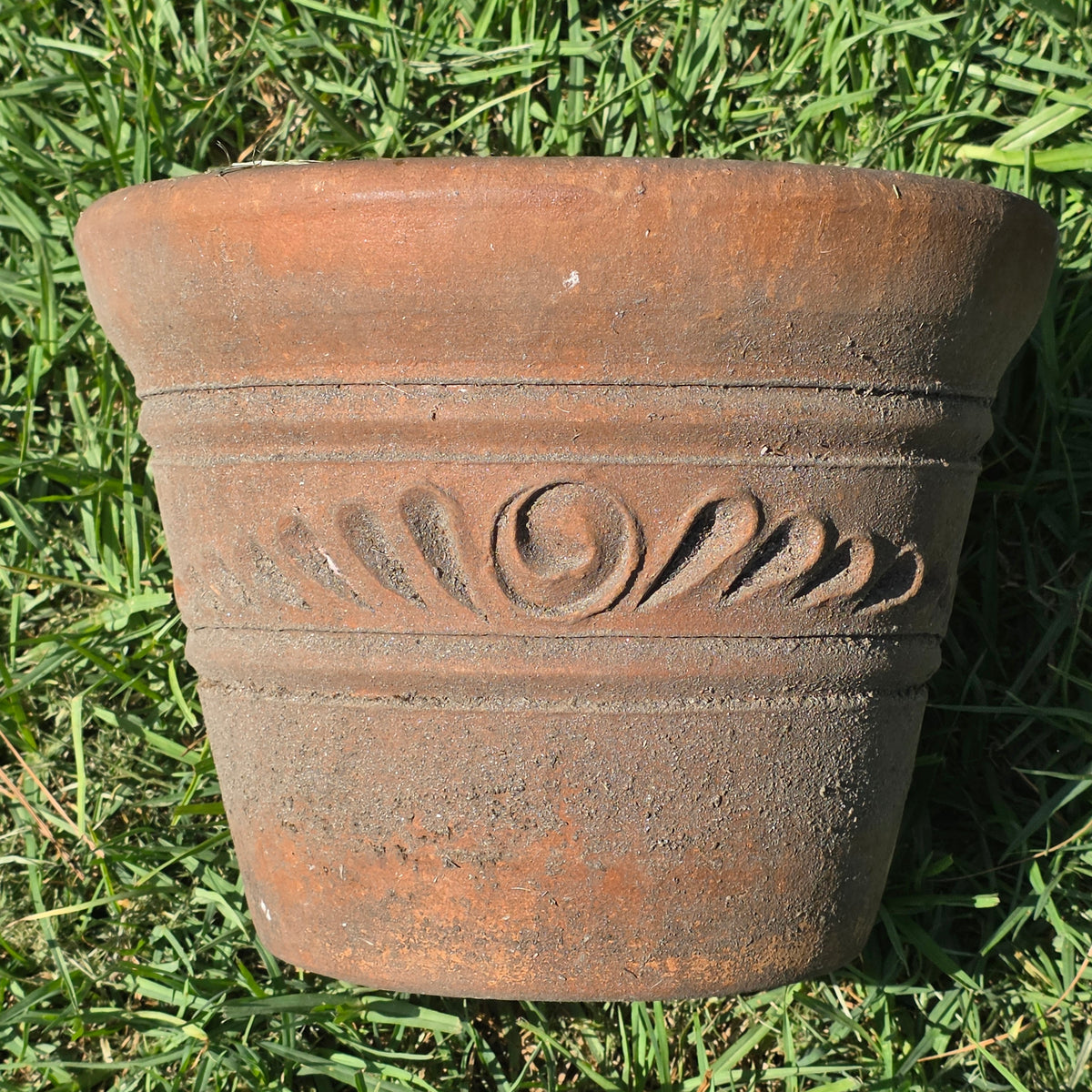 Aged Terra Cotta Planter 10" Mexican Clay Pot PR Imports V9 Rustic Patina