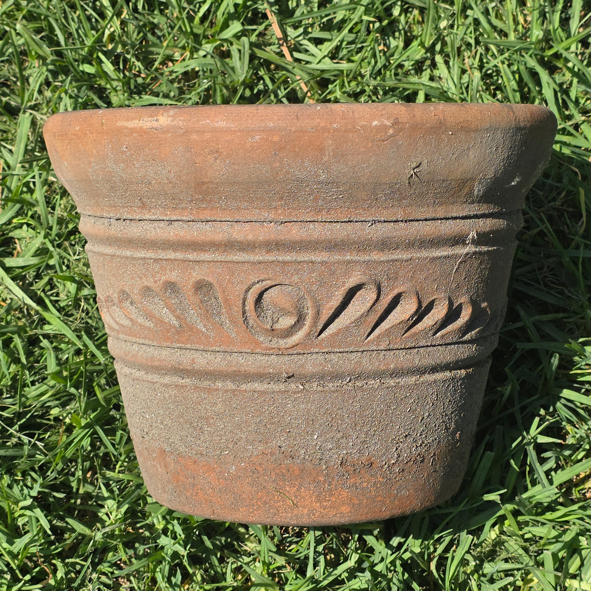 Aged Terra Cotta Planter 10" Mexican Clay Pot PR Imports V9 Rustic Patina