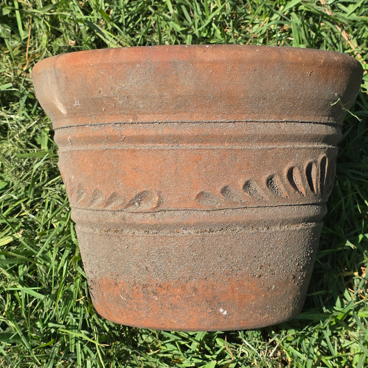 Aged Terra Cotta Planter 10" Mexican Clay Pot PR Imports V9 Rustic Patina