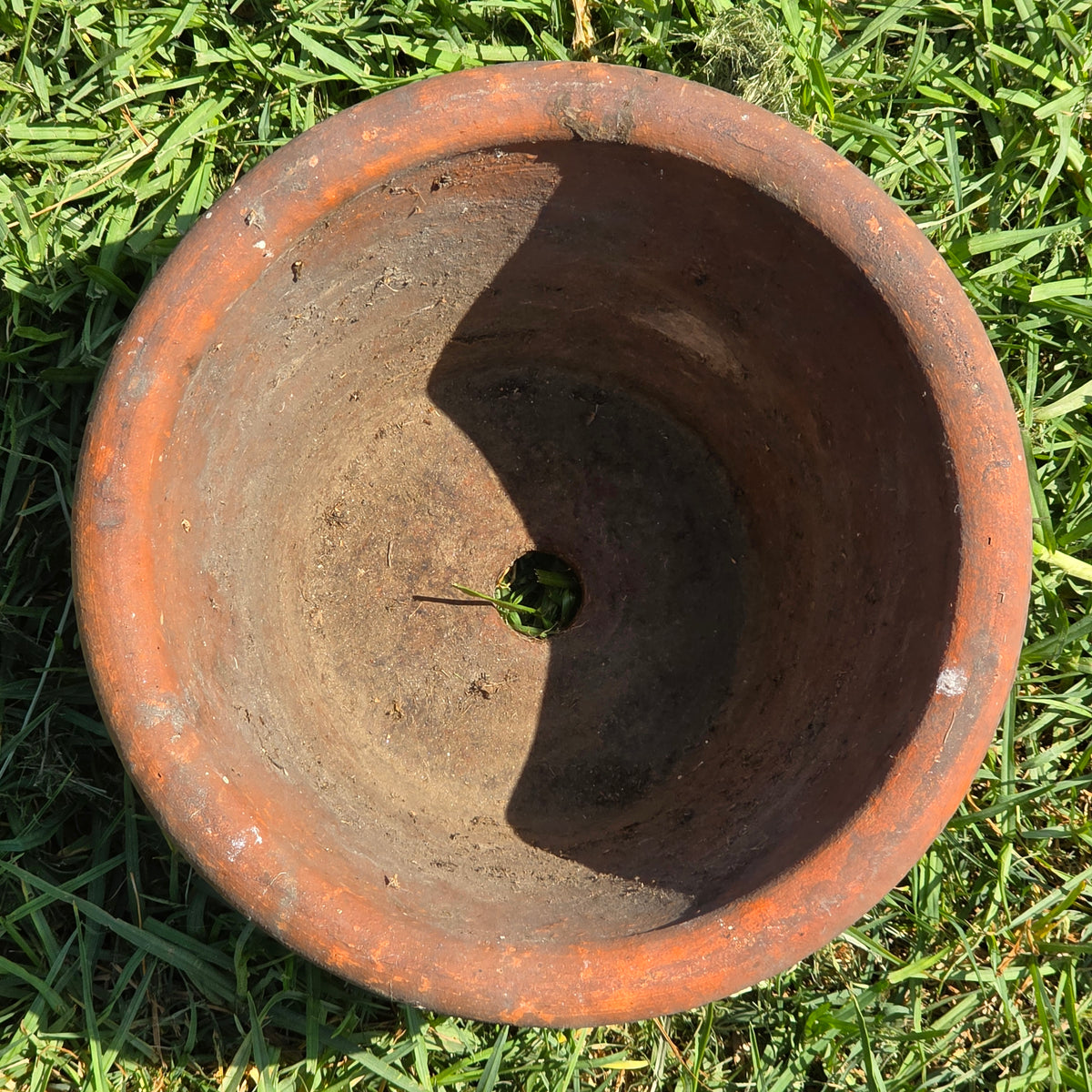 Aged Terra Cotta Planter 10" Mexican Clay Pot PR Imports V9 Rustic Patina