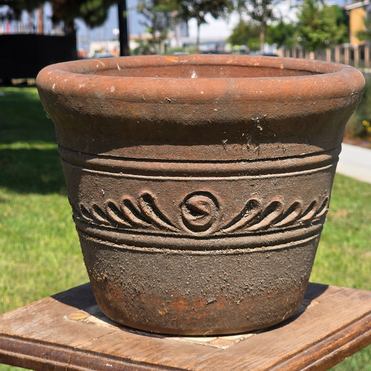 Aged Terra Cotta Planter 10" Mexican Clay Pot PR Imports V9 Rustic Patina (Copy)