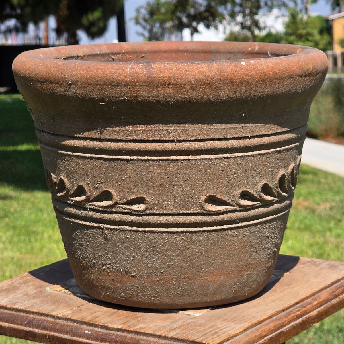 Aged Terra Cotta Planter 10" Mexican Clay Pot PR Imports V9 Rustic Patina (Copy)